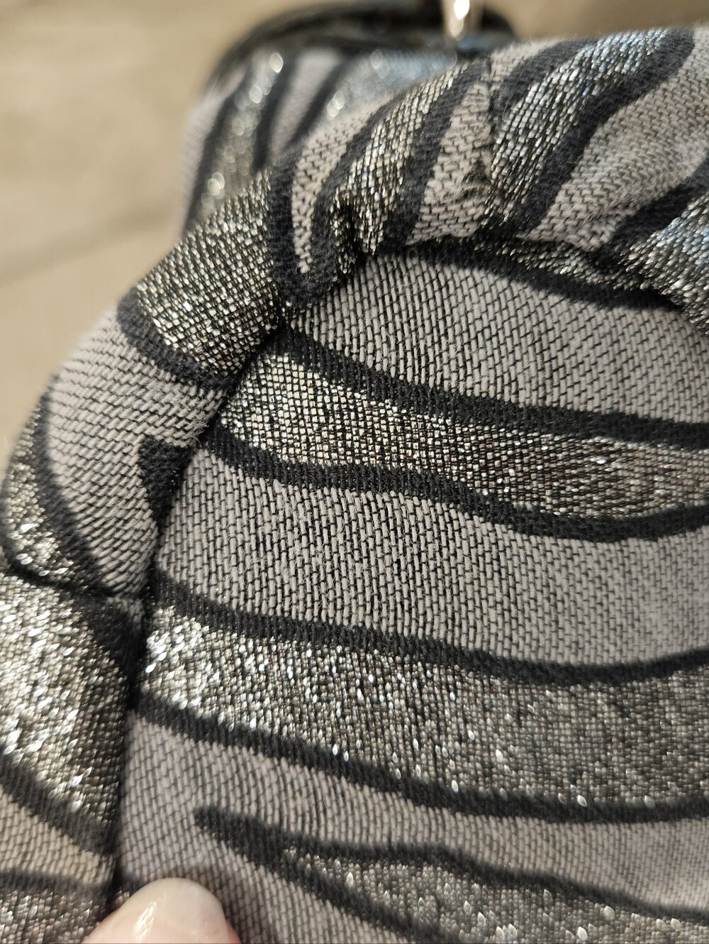 Coach Metallic Zebra-Print Shoulder Bag in Silver & Black - Picture 6 of 12